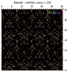 MOB Metráž větvičky s kamínky náš tisk na objednávku – výběr z materiálů
