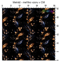 MOB Metráž peří s kamínky náš tisk na objednávku – výběr z materiálů