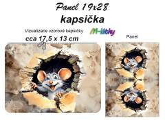 MOB Kapsička k nákupní tašce/kosmetická taštička - Myš Panel k ušití - náš tisk na objednávku