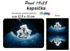 OB Panel k ušití - kapsička k nákupní tašce/kosmetická taštička - lední medvědi vlastní tisk na objednávku