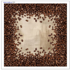 MOB Panel k ušití - podkafíčka  - rozměr cca 12x12 cm - Káva panel k ušití - materiál výběr z variant