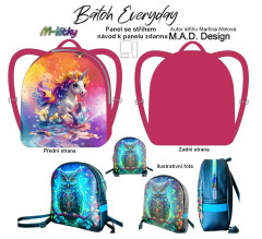MOB D - Panel k ušití - batůžek  Everyday + bonusový panel 30x30 cm - střih Martina Alblová - jednorožec fotonávod v popisu produktu