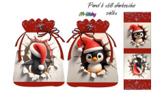 MOB Dárkový sáček malý Tučńák - panel se střihem náš tisk na objednávku - výběr z variant