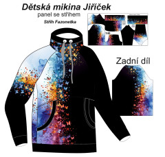 MOB F - Panel  - dětská mikina Jiříček (širší verze) - Motýlí roj Panel k ušití - výběr z variant materiálu