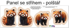 OB Panel k ušití  - 3D dekorativní polštář velikost L - panda červerná výběr z variant