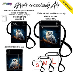 OB Panel - Malá crossbody Ála - výběr z rozměrů - Bílá sova návod k panelu zdarma - více v popisu produktu