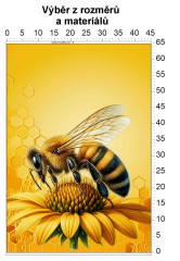 MOB Panel bez střihu - včela tisk na objednávku výběr z rozměrů a materiálů