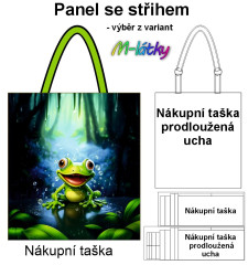 OB Nákupní taška - žába panel se střihem náš tisk na objednávku