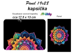 OB Kapsička k nákupní tašce/kosmetická taštička - mandala Panel k ušití - náš tisk na objednávku