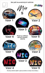MOB Panel k ušití - Set Mia rozměr S -  5 ks taštiček - Nic vlastní tisk na objednávku - výběr z variant