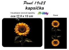 MOB Kapsička k nákupní tašce/kosmetická taštička - Slunečniceš Panel k ušití - náš tisk na objednávku