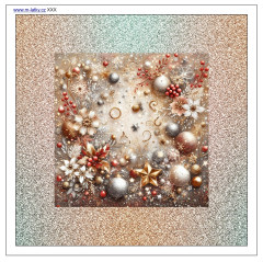 A Panel k ušití - podkafíčka  - rozměr cca 12x12 cm - Vánoční ozdoby panel k ušití - materiál výběr z variant