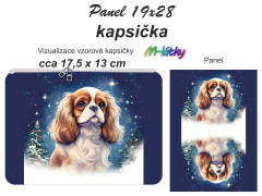 KOB Kapsička k nákupní tašce/kosmetická taštička - Kavalír king Charles španěl Panel k ušití - náš tisk na objednávku