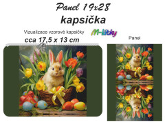 KOB Kapsička k nákupní tašce/kosmetická taštička - Velikonoční zajíc Panel k ušití - náš tisk na objednávku