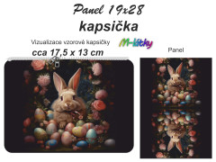 KOB Kapsička k nákupní tašce/kosmetická taštička - Velikonoční zajíc Panel k ušití - náš tisk na objednávku
