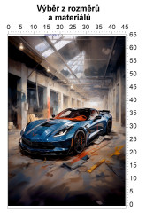MOB Panel - výběr z rozměrů - Modré auto Materiál - výběr z variant