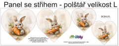 MOB Panel k ušití  - 3D dekorativní polštář velikost L  srdce - Králíček výběr z variant
