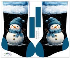 MOB Panel k ušití - Vánoční (mikulášská) punčocha - Sněhulák vlastní tisk na objednávku - výběr z variant