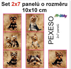 OB Set 14ti panelů o rozměru 10x10 cm (PEXESO 2x7 obrázků) - Jorkšírský teriér Kočárkovina - náš tisk na objednávku