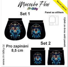 OB Panel - Mincovka Flexi (pérko 8,5 nebo 10 cm) - lapač snů vlk tisk na objednávku