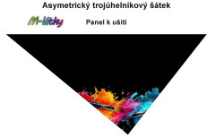 MOB Panel k ušití - asymetrický trojúhelníkový šátek (šátko šála) - barvy a štětce výběr z variant