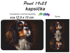 KOB Kapsička k nákupní tašce/kosmetická taštička -  Kavalír king Charles španěl Panel k ušití - náš tisk na objednávku