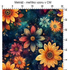 OB Metráž Podzimní květy náš tisk na objednávku – výběr z materiálů