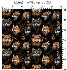 OB Metráž Lesní zvířata (liška) náš tisk na objednávku – výběr z materiálů