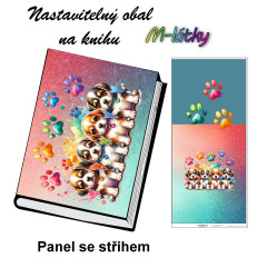 MOB Panel - nastavitelný obal na knihu - Štěňata kočárkovina tisk na objendávku