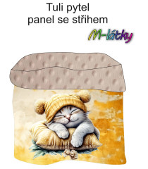 MOB Panel k ušití - pelíšek - tuli pytel -  Spící kočka Výběr z variant materiálu a rozměrů (návod k ušití  zdarma v popisu produktu)