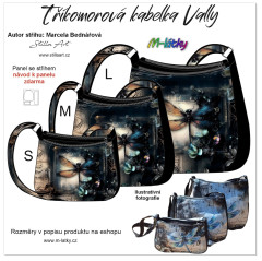 MOB B Panel se střihem - tříkomorová kabelka Vally - vážka fotonávod v popisu produktu - výběr z rozměrů