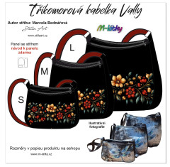 MOB B Panel se střihem - tříkomorová kabelka Vally - květy fotonávod v popisu produktu - výběr z rozměrů