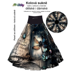 OB Panel - kolová sukně  výběr z průměru  od 60 do 145 cm - vážka tisk m-látky – výběr z rozměrů a variant materiálů