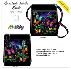 MOB Panel - Crossbody kabelka Kamila - Barevní motýli návod k panelu zdarma - více v popisu produktu