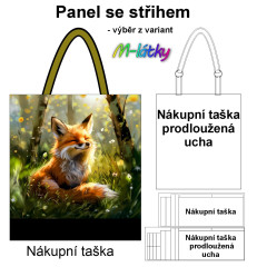 MOB Nákupní taška - Liška panel se střihem náš tisk na objednávku
