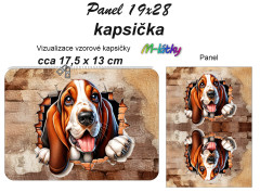 MOB Kapsička k nákupní tašce/kosmetická taštička - Baset Panel k ušití - náš tisk na objednávku