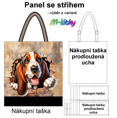 Panel k ušití  - nákupní taška/nákupní taška s prodluženými uchy - Akita Inu (1)