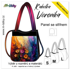 MOB Panel se střihem - kabelka Veronika - Malované květy fotonávod v popisu produktu - výběr z rozměrů