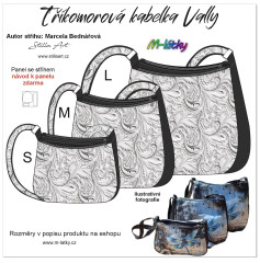 MOB B Panel se střihem - tříkomorová kabelka Vally - 3D paisley fotonávod v popisu produktu - výběr z rozměrů