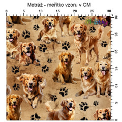 OB Vzor - Zlatý retrívr výběr z variant materiálu - vlastní tisk na objednávku