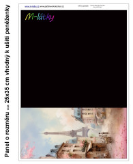 MOB Panel  o rozměru 25x35 cm - vhodný na ušití peněženky - Paříž - Eiffel výběr z variant materiálu - vlastní sublimační tisk na objednávku