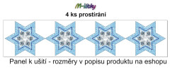 OB Panel k ušití - 4 ks prostírání hvězda - vánoční ozdoby tisk na objednávku - výběr z variant materiálů