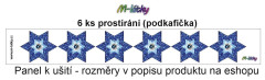 OB Panel k ušití - 6 ks prostírání hvězda (podkafíčka ) vánoční ozdoby tisk na objednávku - výběr z variant materiálů