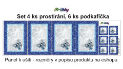 OB Panel k ušití -  4 ks prostírání + 6 ks podkafíčka - Vánoční ozdoby výběr z variant materiálů