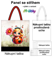 Panel k ušití  - nákupní taška/nákupní taška s prodluženými uchy - Zebra (3)