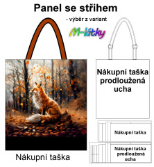 MOB Nákupní taška - Liška panel se střihem náš tisk na objednávku