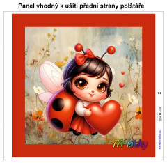 MOB Panel k ušití  - dekorativní polštář - Beruška výběr z variant