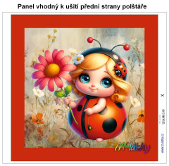 MOB Panel k ušití  - dekorativní polštář - Beruška výběr z variant