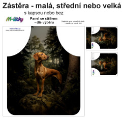 MOB Panel k ušití  - Zástěra - malá, střední nebo velká - s kapsou nebo bez  - výběr z variant a materiálů - Maďarský ohař