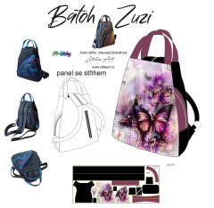 MOB B Panel batoh Zuzi střih Marcela Bednářová - Motýl panel se střihem tisk na ob jednávku